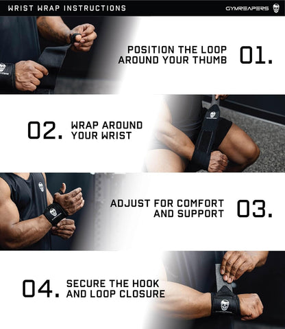 Weightlifting Wrist Wraps (IPF Approved) Professional Quality Wrist Support with Heavy Duty Thumb Loop - Best Wrap for Powerlifting Competition, Strength Training, Bodybuilding